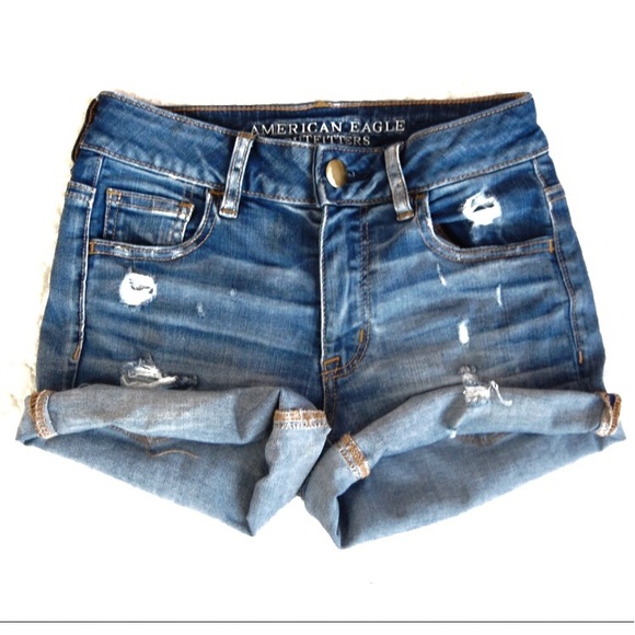 American Eagle Outfitters Pants - American Eagle light wash Distressed Shortie short